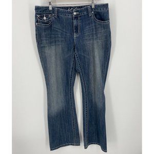 INC Jeans Curvy Fit Bootleg 14 Bling Buttons